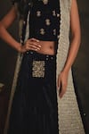 Buy_Nikita Vishakha_Blue Lehenga And Blouse Velvet Jacket Mesh Zardozi Blouse Padmini Set With _Online_at_Aza_Fashions