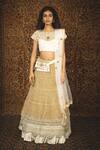 Buy Nikita Vishakha White Blouse Velvet Lehenga Mesh Dupatta Net Zardozi Round Maharani Set at Aza Fashions Buy_Nikita Vishakha_White Blouse Velvet Lehenga Mesh Dupatta Net Zardozi Round Maharani Set _at_Aza_Fashions