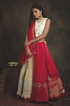 Buy Nikita Vishakha Red Blouse Velvet Lehenga Mesh Dupatta Silk Organza Rajeshwari Set at Aza Fashions Buy_Nikita Vishakha_Red Blouse Velvet Lehenga Mesh Dupatta Silk Organza Rajeshwari Set _at_Aza_Fashions