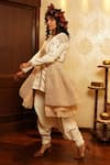 Nikita Vishakha_White Kurta Mesh And  Dhoti Pant Embroidered Yashaswi & Set _Online_at_Aza_Fashions