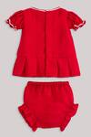 Shop_Minikin_Red Cotton, Silk Beads Embroidered Top And Shorts _at_Aza_Fashions