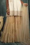 Shop_Nikita Vishakha_White Raw Silk, Organza, Net Pearl Work Hand Embroidered Kurta Sharara Set _Online_at_Aza_Fashions