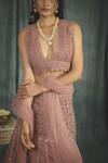 Buy Nikita Vishakha Pink Organza, Net Crochet , Pearl Hand Blouse And Tiered Lehenga Set Online at Aza Fashions Buy_Nikita Vishakha_Pink Organza, Net Crochet , Pearl Hand Blouse And Tiered Lehenga Set_Online_at_Aza_Fashions