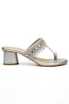 Nidhi Bhandari_Silver Beads, Stones Beaded Kolhapuri Block Heels _Online_at_Aza_Fashions