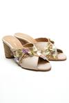 Buy_Nidhi Bhandari_Beige Beads Embroidered Block Heels _at_Aza_Fashions