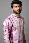 Buy_Paarsh_Purple Linen Satin Embroidered Pintuck Aster Tie Dye Kurta Set _Online_at_Aza_Fashions