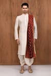 Aryavir Malhotra_White Dupion Silk Plain Kurta Set _Online_at_Aza_Fashions