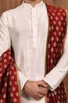 Shop_Aryavir Malhotra_White Dupion Silk Plain Kurta Set _Online_at_Aza_Fashions