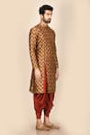 Aryavir Malhotra_Red Silk Blend Kurta And Dhoti Pant Set _Online_at_Aza_Fashions