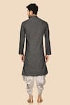 Shop_Aryavir Malhotra_Black Cotton And Silk Straight Kurta & Dhoti Pant Set For Men_at_Aza_Fashions