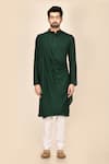 Buy_Aryavir Malhotra_White Viscose Rayon Draped Kurta Set_Online_at_Aza_Fashions