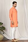 Aryavir Malhotra_Peach Viscose Kurta And Pant Set_Online_at_Aza_Fashions