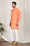 Buy_Aryavir Malhotra_Peach Viscose Kurta And Pant Set_Online_at_Aza_Fashions