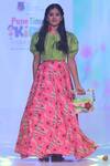 Shop_Kirti Agarwal - Pret N Couture_Green Muslin, Cotton Floral Print Skirt Set _at_Aza_Fashions