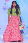 Kirti Agarwal - Pret N Couture_Green Muslin, Cotton Floral Print Skirt Set _Online_at_Aza_Fashions
