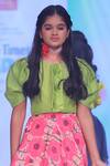 Kirti Agarwal - Pret N Couture_Green Muslin, Cotton Floral Print Skirt Set _at_Aza_Fashions