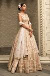 Buy_Kaaisha by Shalini_Ivory One Shoulder Embroidered Gown _at_Aza_Fashions