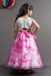Shop_Kirti Agarwal - Pret N Couture_Pink Silk, Organza, Georgette Mirrors Tie-dye Lehenga With Top _at_Aza_Fashions