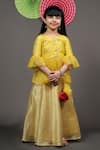 Kirti Agarwal - Pret N Couture_Yellow Silk, Net Tassels, Embroidery Kurta And Palazzo Set _Online_at_Aza_Fashions
