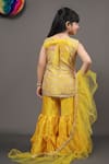 Shop_Kirti Agarwal - Pret N Couture_Yellow Silk Embroidered Kurta Set For Girls_at_Aza_Fashions