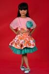 Buy_Kirti Agarwal - Pret N Couture_Pink Cotton, Georgette Fabric Flowers Crop Top And Printed Skirt Set _at_Aza_Fashions