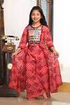 Buy_Kirti Agarwal - Pret N Couture_Red High Low Tunic And Palazzo Set For Girls_at_Aza_Fashions