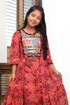 Kirti Agarwal - Pret N Couture_Red High Low Tunic And Palazzo Set For Girls_at_Aza_Fashions