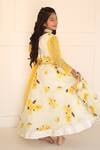 Shop_Kirti Agarwal - Pret N Couture_Off White Satin, Organza, Cotton, Silk Floral Print Crop Top And Lehenga Set_at_Aza_Fashions