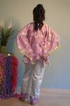 Shop_Kirti Agarwal - Pret N Couture_Pink Modal, Cotton Tassels Printed Kaftan And Pant Set _at_Aza_Fashions