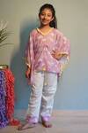 Buy_Kirti Agarwal - Pret N Couture_Pink Modal, Cotton Tassels Printed Kaftan And Pant Set _Online_at_Aza_Fashions