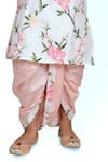 Kirti Agarwal - Pret N Couture_Peach Chanderi, Silk Embroidery Printed Kurta And Dhoti Pant Set _at_Aza_Fashions