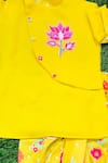 Buy_Kirti Agarwal - Pret N Couture_Yellow Georgette, Silk, Cotton Embroidery Kurta And Dhoti Pant Set _Online_at_Aza_Fashions