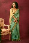 Buy_Kaaisha By Shalini_Green Banarasi Chanderi Saree_at_Aza_Fashions