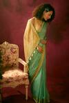Shop_Kaaisha By Shalini_Green Banarasi Chanderi Saree_at_Aza_Fashions