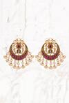 Kaari_Gold Plated Pearls, Rhinestones, Gemstones Vellore Polki Chandbalis _Online_at_Aza_Fashions