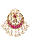 Shop_Kaari_Gold Plated Pearls, Rhinestones, Gemstones Vellore Polki Chandbalis _Online_at_Aza_Fashions