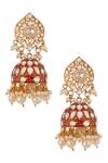 Buy_Kaari_Gold Plated Pearls Vellore Polki Jhumkas _Online_at_Aza_Fashions