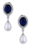 Buy_Anayah Jewellery_Silver Rhodium Pearl Drop Earrings_at_Aza_Fashions