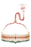 Buy_Kaari_Gold Plated Vellore Polki Choker With Gemstones _at_Aza_Fashions
