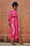Buy_Nautanky_Pink Crepe Round Printed Kaftan _Online_at_Aza_Fashions