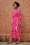 Shop_Nautanky_Pink Crepe Round Printed Kaftan _Online_at_Aza_Fashions
