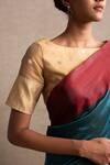 Priyanka Raajiv_Blue Silk Chanderi Solid Saree _at_Aza_Fashions