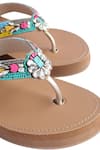 Kaltheos_Brown Embellished Sophia Bead Embroidered Platform Wedges _at_Aza_Fashions