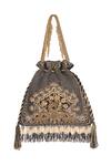 Shop_Lovetobag_Black Embellished Kaleen Potli Bag With Handle_at_Aza_Fashions