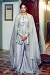 Buy_Stotram_Silver Embellished Round Bandhani Tunic And Palazzo Set_at_Aza_Fashions