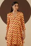 Shop_Kanelle_Yellow Modal Satin Aviva Printed Tunic_Online_at_Aza_Fashions