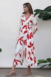 Buy_Kanelle_Ivory Viscose Twill Leaf V Neck Faith Jumpsuit _Online_at_Aza_Fashions