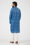 Shop_Kasbah_Blue Georgette, Cotton Mirrors Embroidered Kurta Set _at_Aza_Fashions