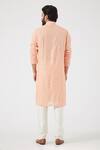 Shop_Kasbah_Peach Georgette, Cotton Mirrors Embroidered Kurta Set _at_Aza_Fashions