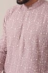 Kasbah_Purple Georgette Embroidered Chikankari And Sequin Kurta Set _Online_at_Aza_Fashions